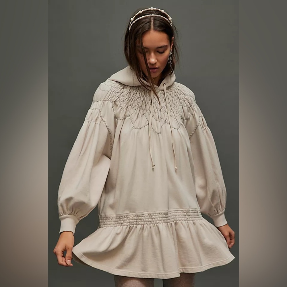 NWOT Free People Marty Smocked Mini Dress – Blue – Size Small
